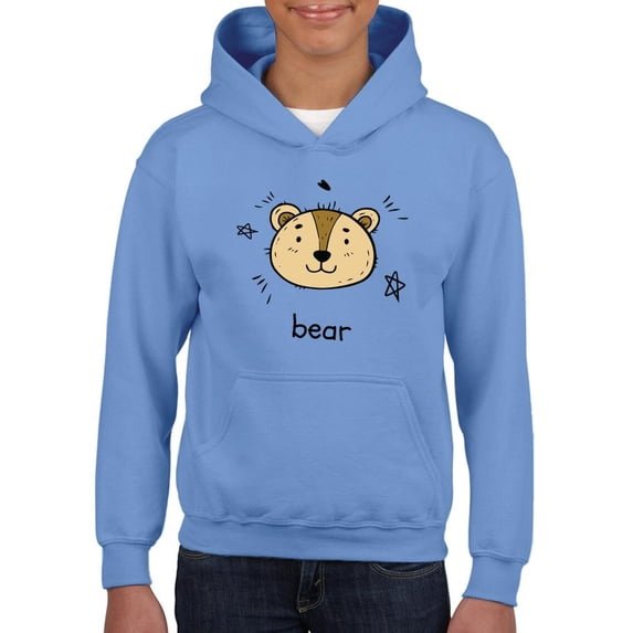 Bear Face Doodle Hoodie Juniors -Image by Shutterstock, Medium