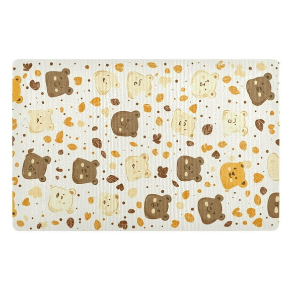 Bear Faces Pattern Floor Door Mat Outdoor Indoor for Home Entrance Welcome Mats 32"x20"