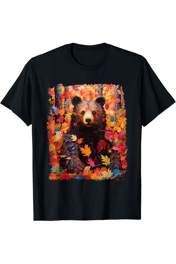 Bear Fall Season Fashion Clothes Color T-Shirt