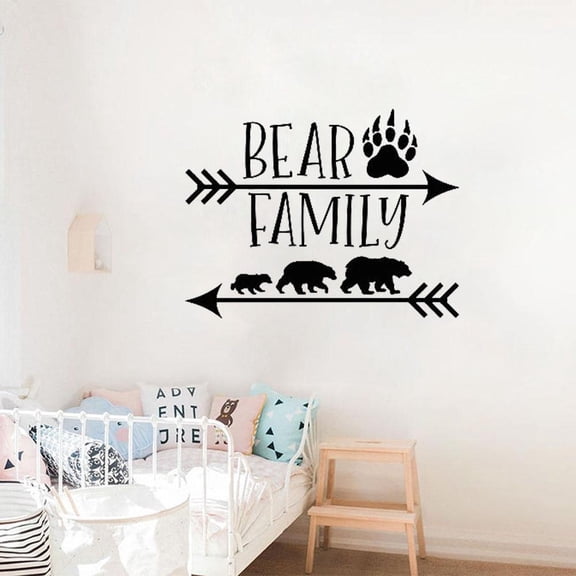 Bear Family Wall Decal Vinyl Sticker Woodland Nursery Decor Wall Decor Home Decorate 42x32cm