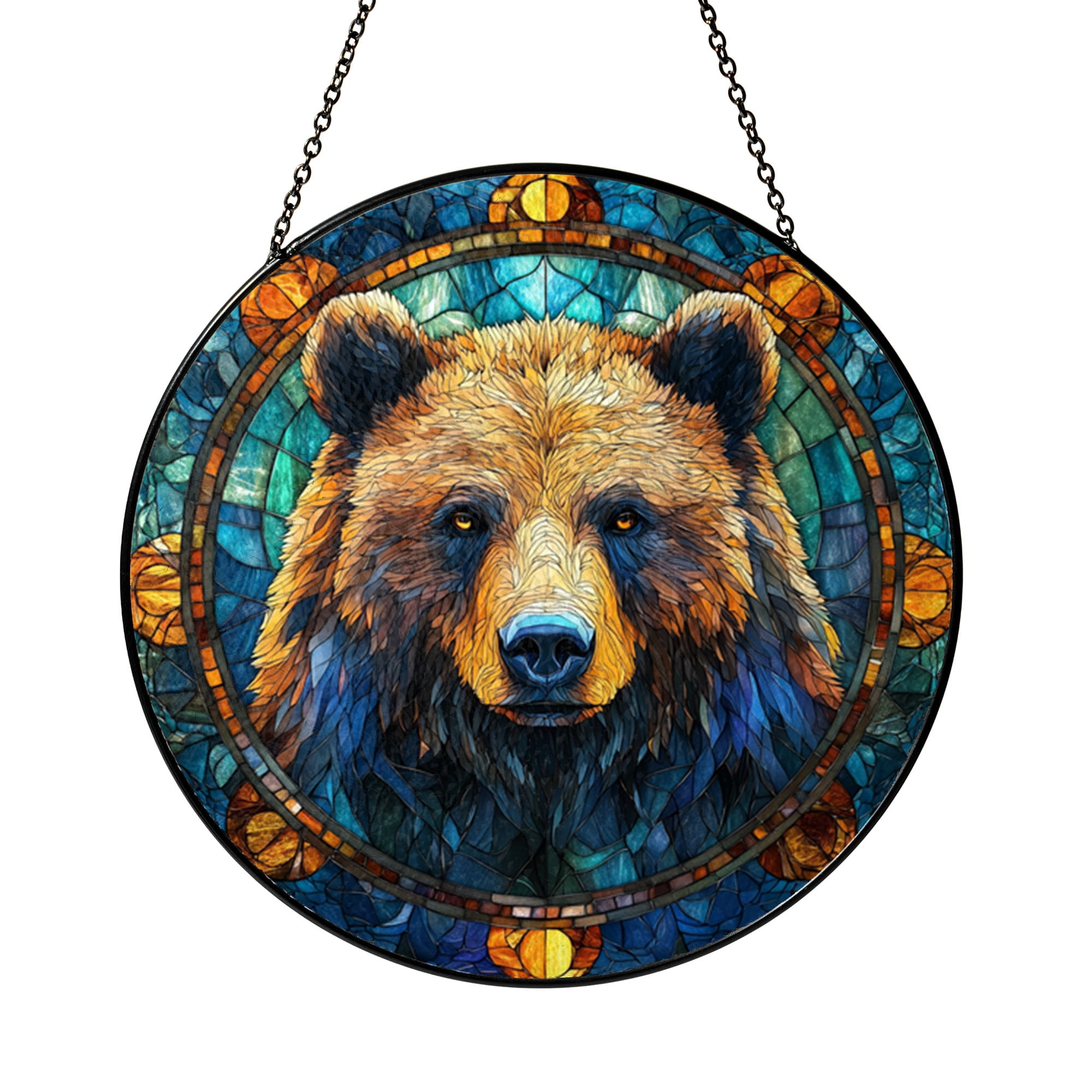 Bear Faux Stained Glass Window Sticker, Vinyl Suncatcher, Animal Lover ...