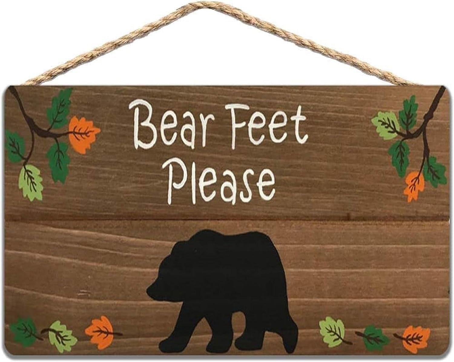Bear Feet Please Remove Your Shoes Rustic Wooden Sign, Home Entryway ...
