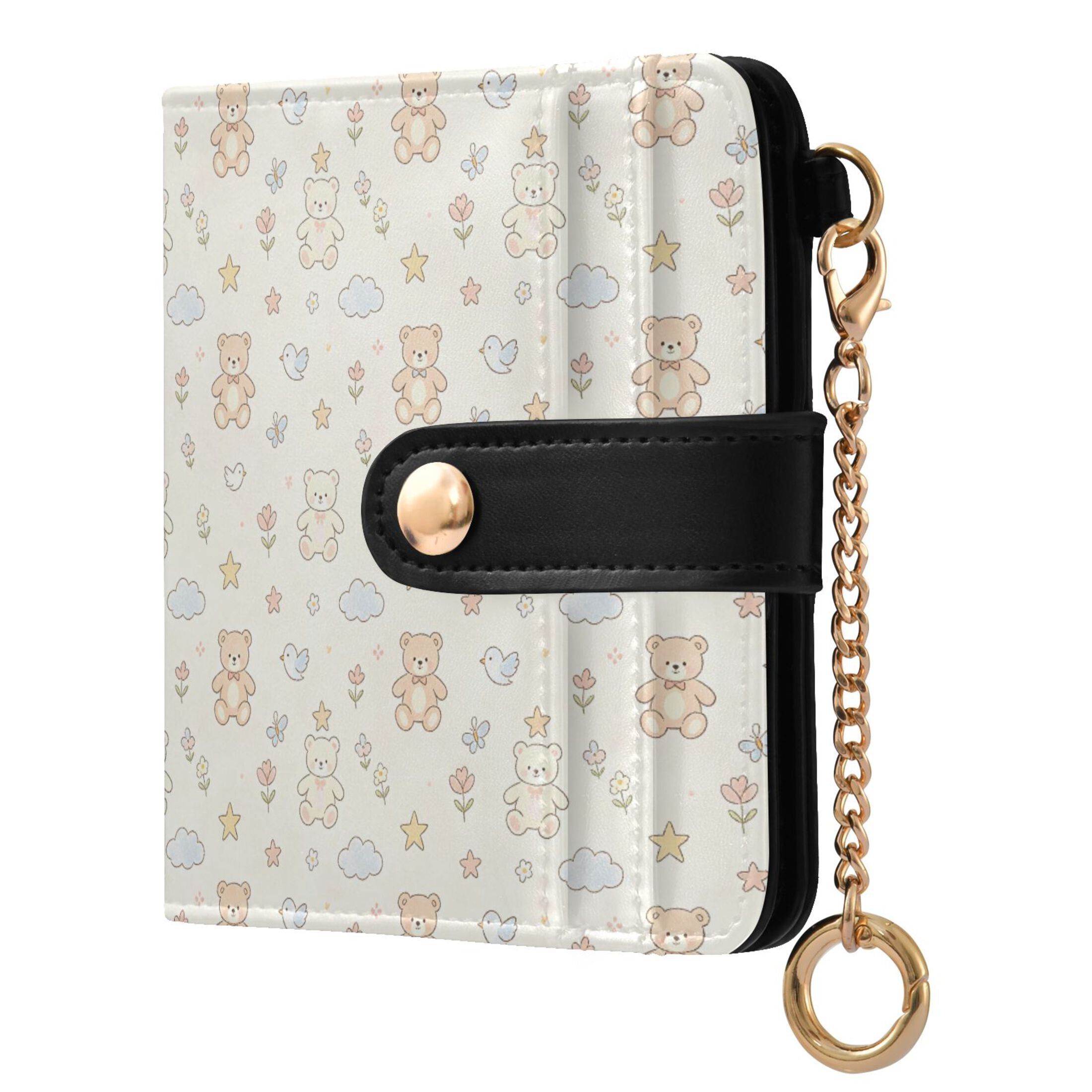Bear Flower Small Wallet for Women RFID Blocking Bifold PU Leather ...