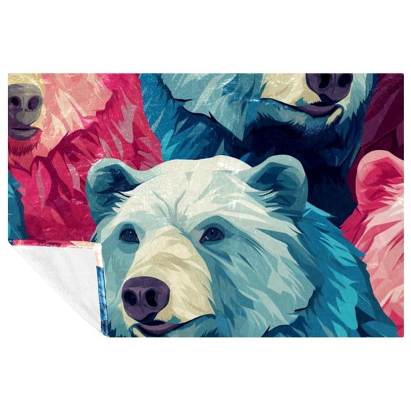 Bear Fluffy Blankets & Throws: Soft and Warm Microfiber Throw Blanket, Lightweight and Printed Design, for Sofa, Bed, Couch, Office, and Camping