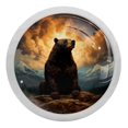 thumbnail image 1 of Bear Fluorescent Drawer Pulls with Screws - Round 4-Pack Glow-in-the-Dark Knobs for Cabinets, Wardrobes, and Dressers - Furniture Decor with Cupboard Handles, 1 of 6