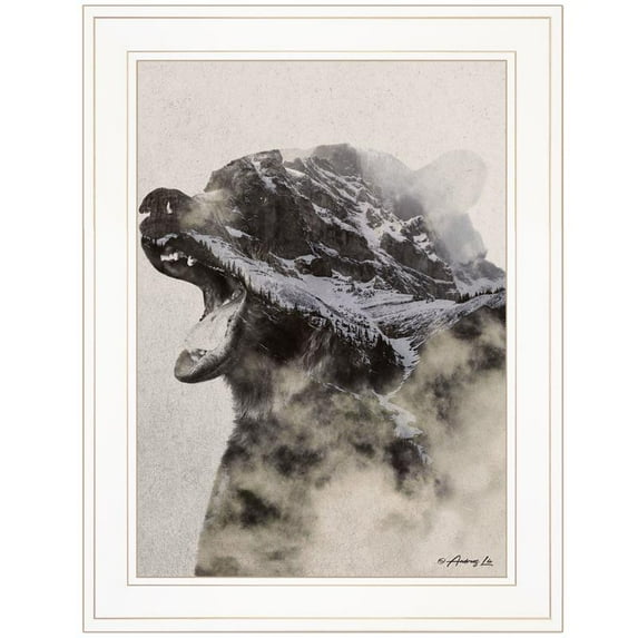 Bear Fog by Andreas Lie Printed Framed Wall Art Wood Multi-Color