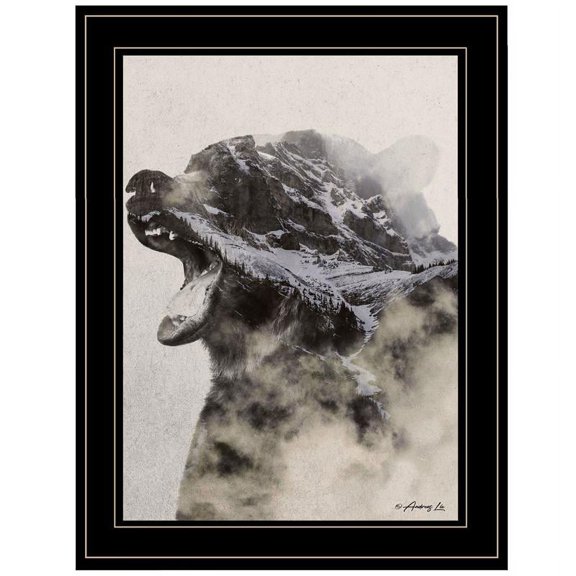 Bear Fog by Andreas Lie Printed Framed Wall Art Wood Multi-Color