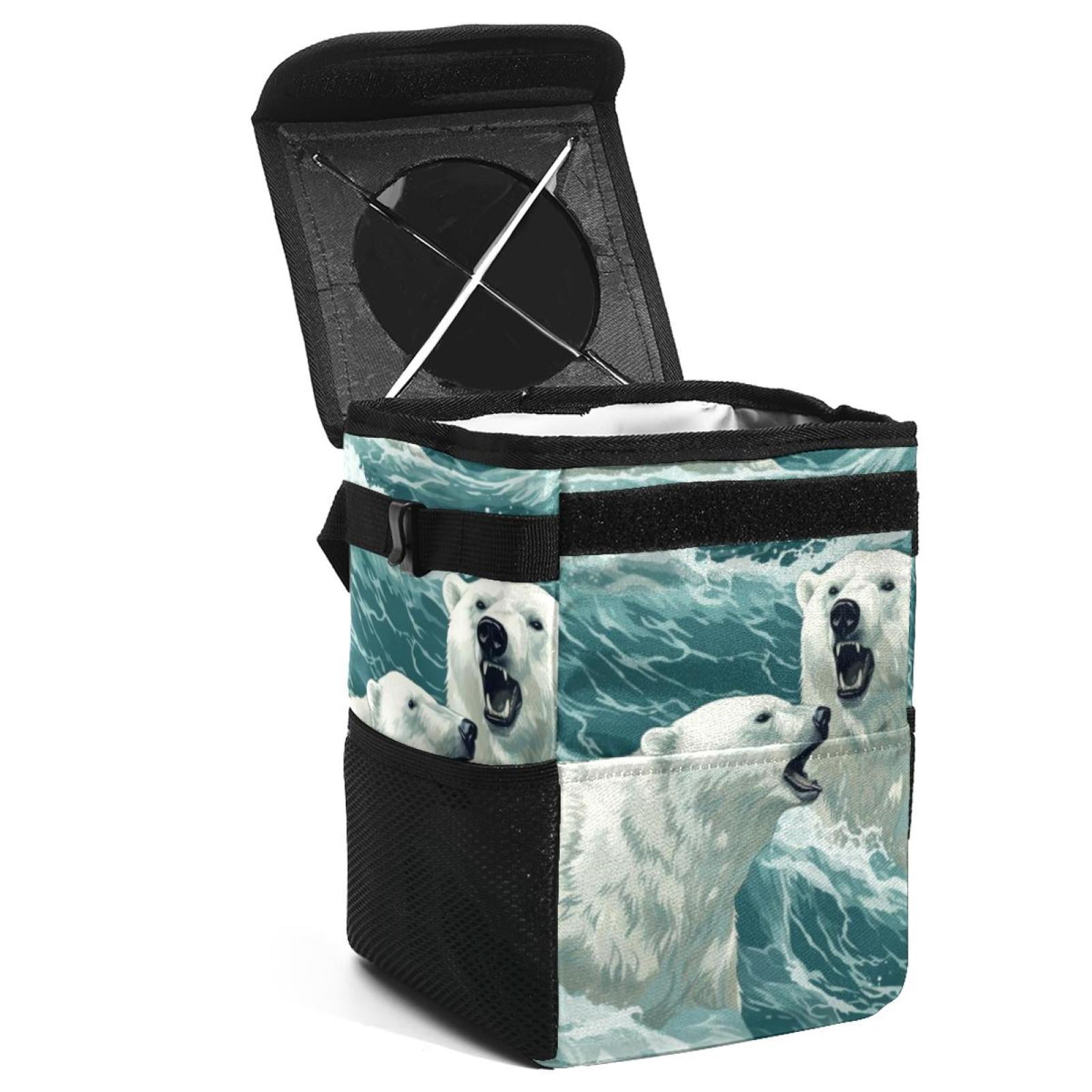 Cross Foldable Car Trash Can With Lid - Leak-proof Hanging Storage Bag For Car Trash Bin, Car - View #3