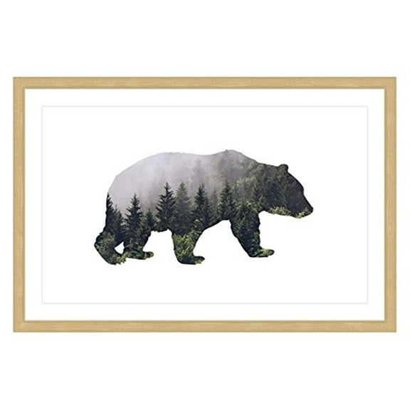 "Bear Forest" Framed Painting Print