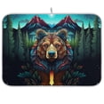 thumbnail image 1 of Bear Forest Mountains Trees Dish Drying Mat Dish Drainer Rack Mats Water Absorbent Non-Slip Easy Clean Heat Resistant for Kitchen Counter, 1 of 8
