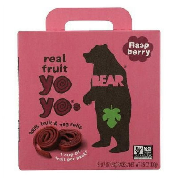 Bear, Fruit Rolls, Raspberry, 5 Packs, 0.7 oz Pack of 2