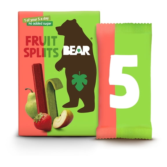 Bear Fruit Split Strawberry & Apple 5 Pack 100G, Imported from Britain