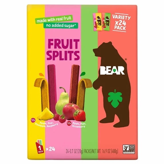 Bear Fruit Splits, 0.7 Ounce (Pack of 24)