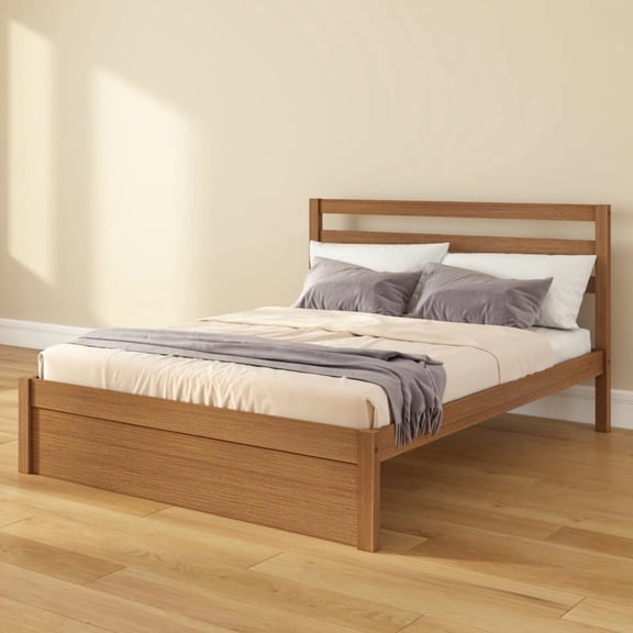 Bear Full Single Bed, Embossed Pecan