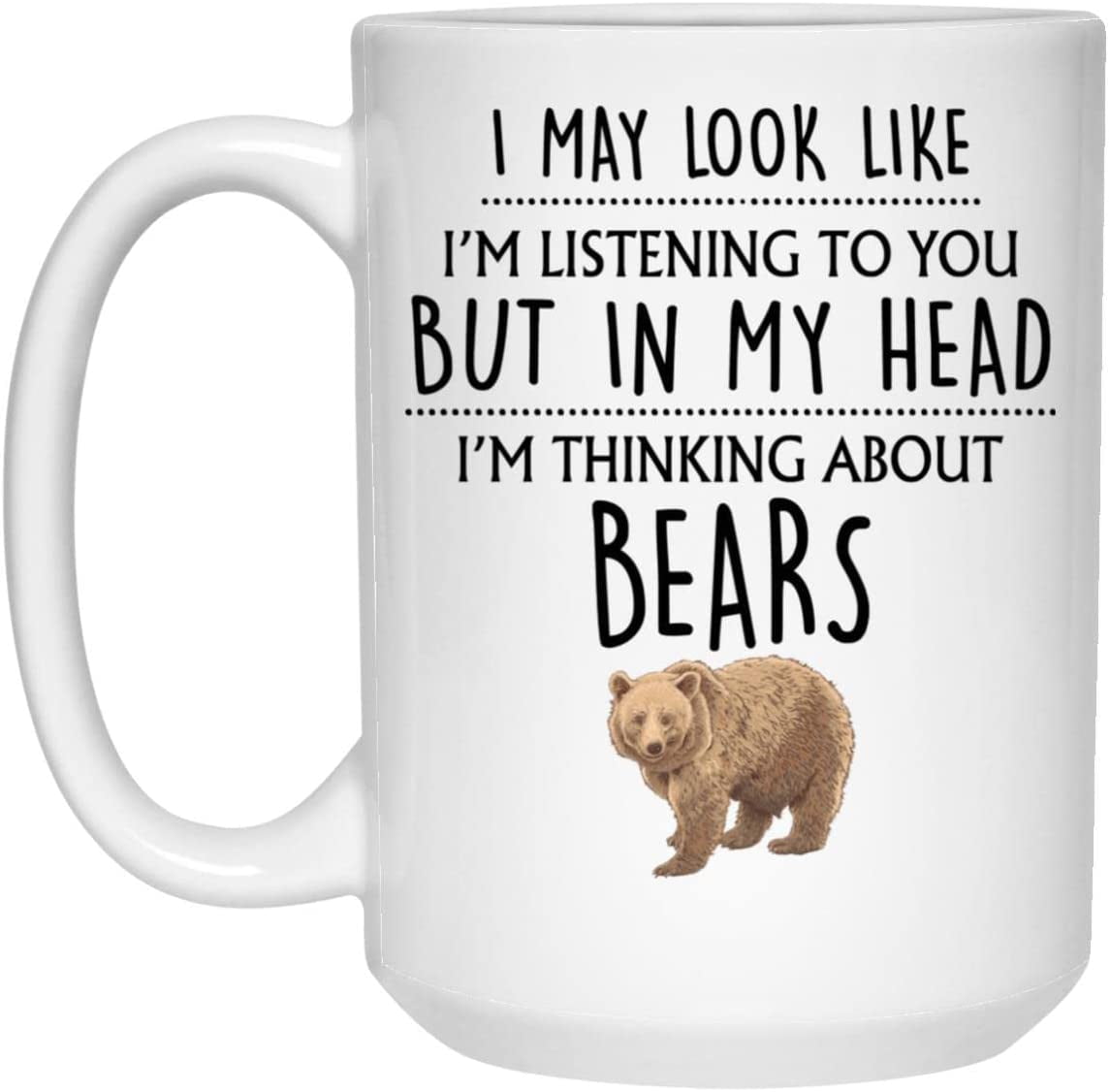 Bear Coffee Mug, Cute Brown Bear Gift, Wild Animal Lover, Funny Wildlife  Nature, Zoo Keeper, Zoologist, Grizzly Bear, Woodland 
