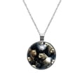 thumbnail image 1 of Bear Glass Circular Pendant Necklace - Elegant Jewelry for Women, 1 of 5