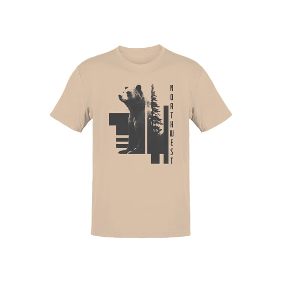 Bear Graphic Men's Natural T-Shirt