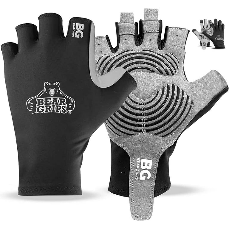 Bear Grips Weight Lifting Gloves for Men & Women | Half Finger Lifting  Gloves | Full Finger Workout Gloves for Men | No Finger Exercise Gloves l