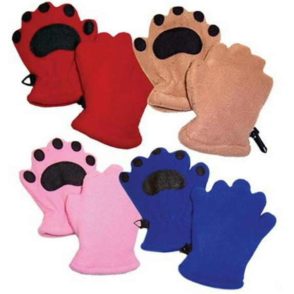 Bear Hands Bear Paw Fleece Mittens for Kids S