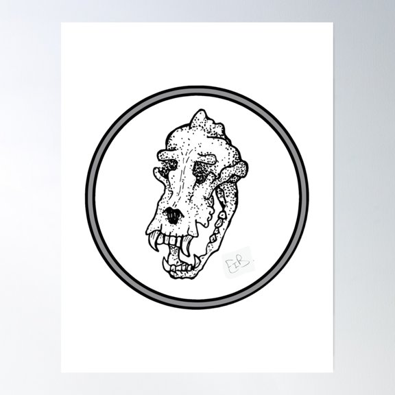 Bear Head Bone Line Work Poster Wall Art, Modern Wall Decor, 16x24 UNFRAMED