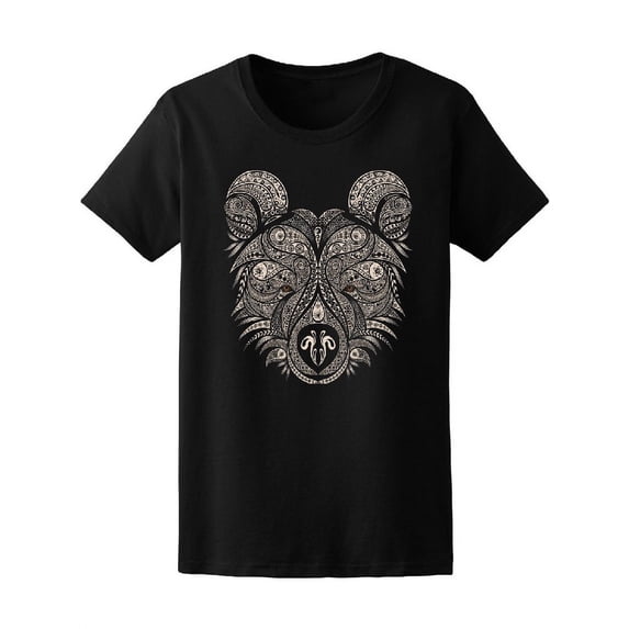 Bear Head In Tribal Art T-Shirt Women -Image by Shutterstock, Female Small