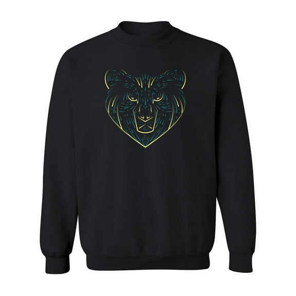 Bear Head In Yellow And Blue  Sweatshirt Men -Image by Shutterstock, Male Small