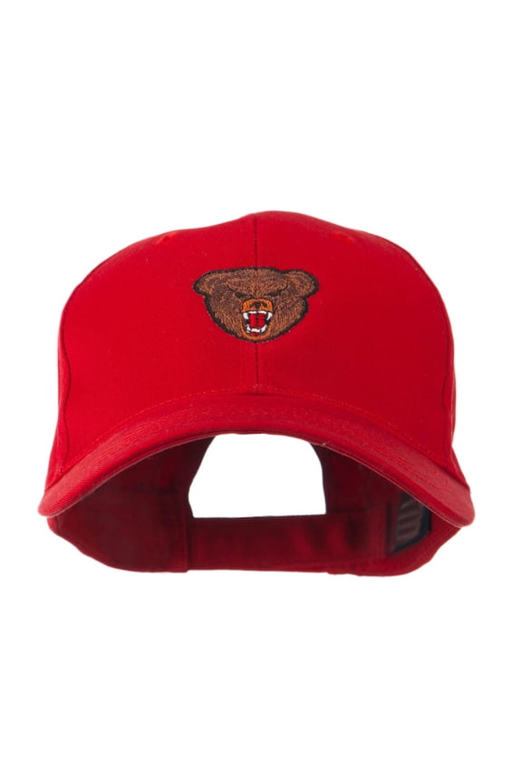 Bear Head Mascot Embroidered Cap - Red OSFM