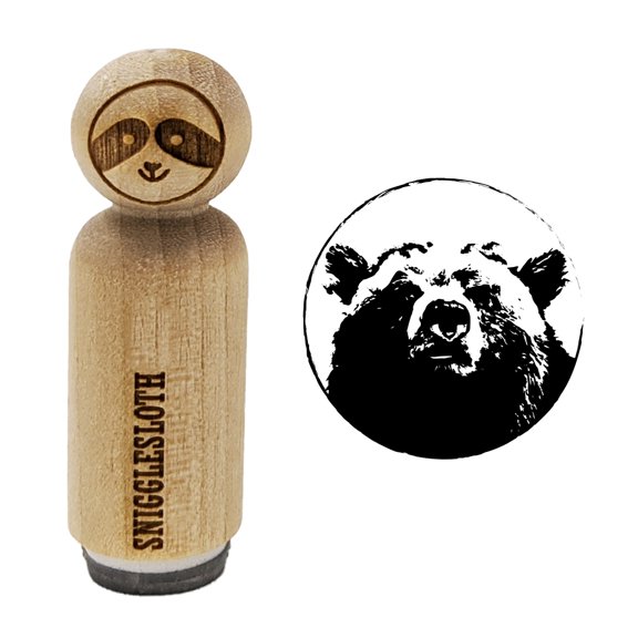 Bear Head Rubber Stamp for Scrapbooking Crafting Stamping - Mini 1/2 Inch