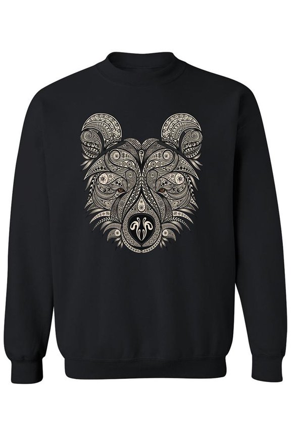 Bear Head. Sweatshirt Men -Image by Shutterstock, Male Small