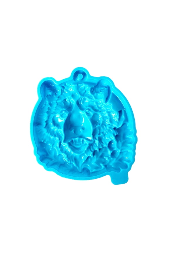 Bear Heads Shaped Keyring Epoxy Mold Keychain Silicone Molds Resin Bag Phone Pendant Mould Key Chain Charm for Craft