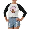 thumbnail image 1 of Bear Heart Printed 100% Cotton Elbow Sleeves Raglan T-Shirt WTS_03 S, 1 of 1