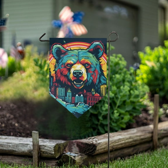 Bear Houses Garden Flag 18" x 12.5" Double Sided Yard Lawn Outdoor Decor Small Yard Flags