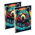 thumbnail image 1 of Bear Houses Ring Binder Notebook Journey Note Diary College Ruled Spiral Notebook Study Loose Leaf Paper A5 60 Pages, 1 of 8