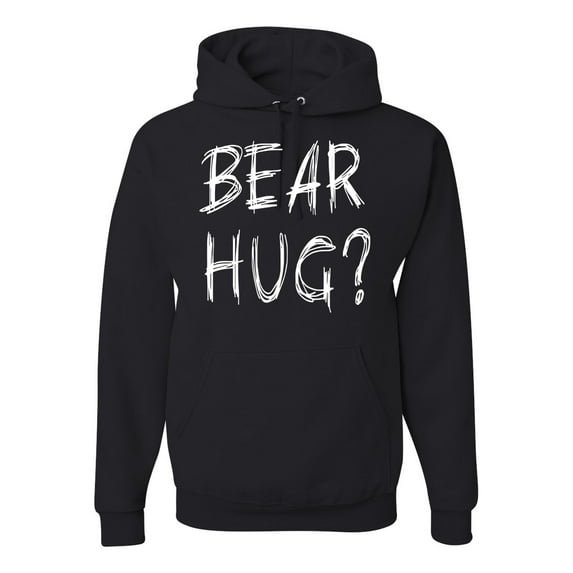 Bear Hug Lover | Mens Animal Lover Hooded Sweatshirt Graphic Hoodie, Black, 2XL