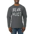 thumbnail image 1 of Bear Hug Lover | Mens Animal Lover Long Sleeve T-Shirt, Charcoal, Large, 1 of 3