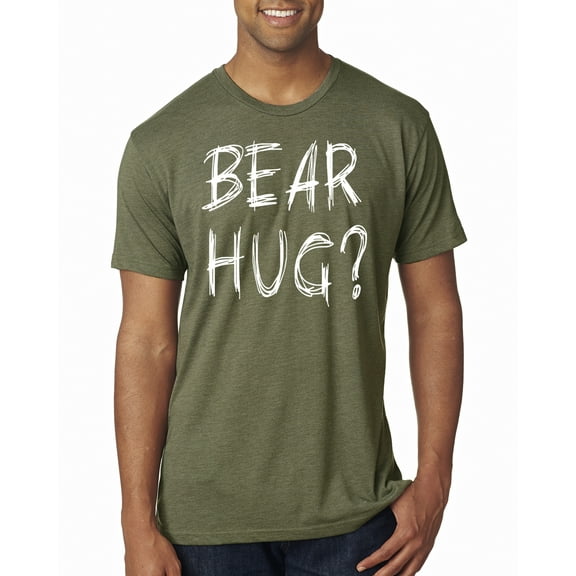 Bear Hug Lover | Mens Animal Lover Premium Tri Blend T-Shirt, Military Green, Small