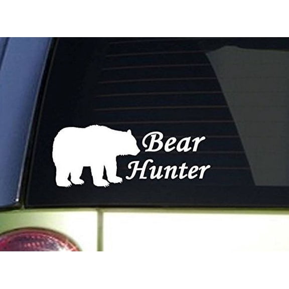 Bear Hunter *J107* 8 inch wide Sticker Grizzly decal