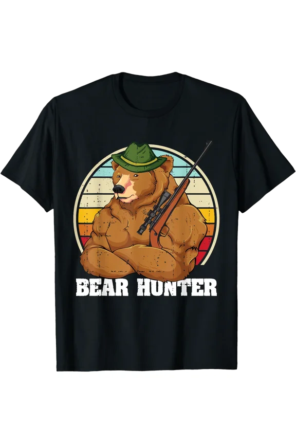 Bear Hunter Retro Grizzly Hunting Bears T-Shirt