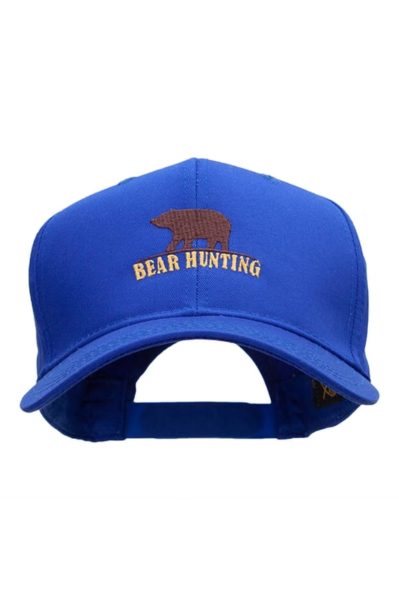 Bear Hunting Embroidered Cotton Twill Pro Style Cap - Royal OSFM