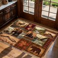 Bear Hunting Fish Rug 2x3ft Small Rustic Cabin Entryway Rug for Kitchen ...