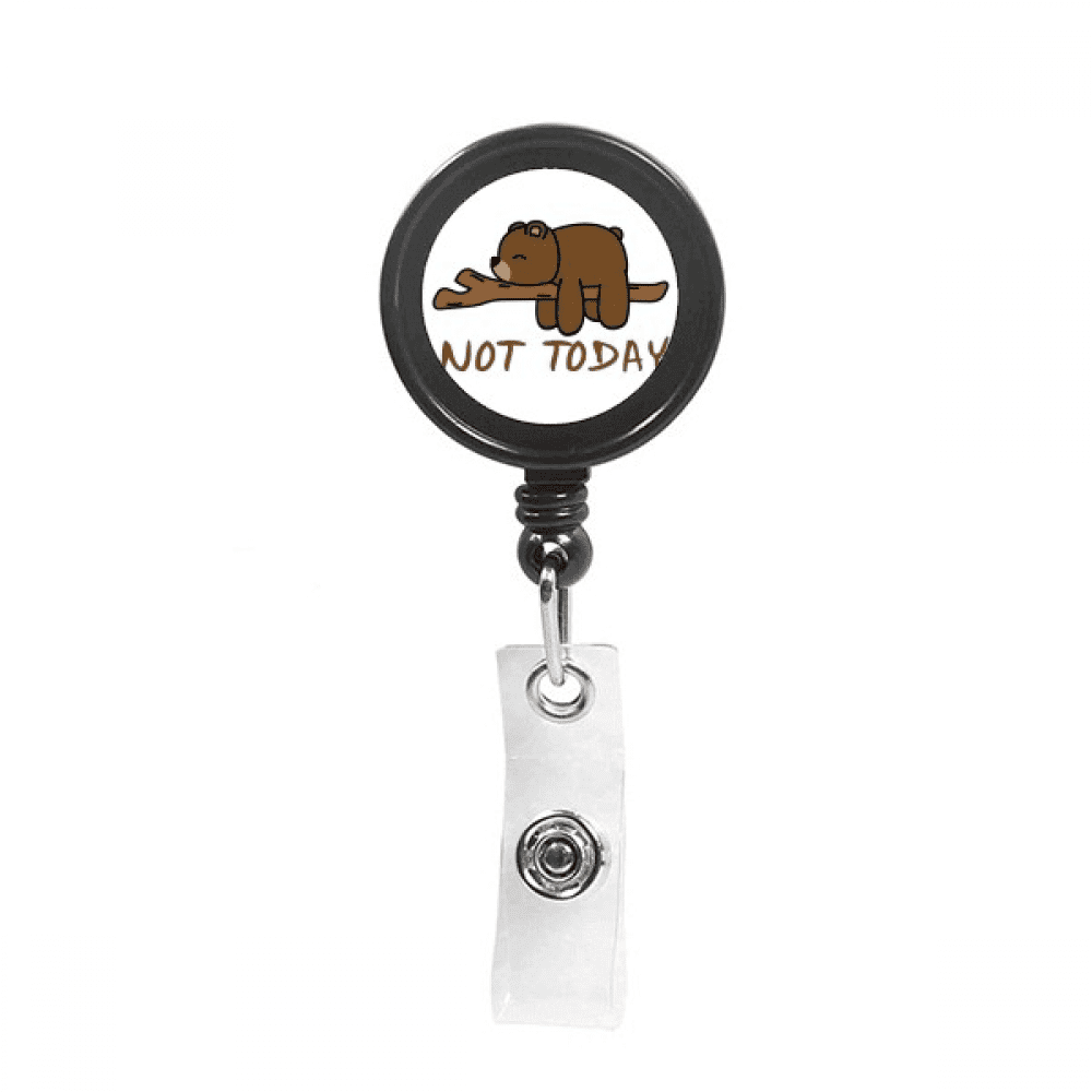 Bear Hunting Sleep Refuse Retractable Keychain Badge Holder ID Badge