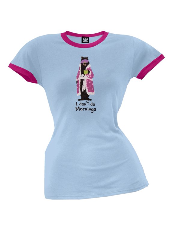 Bear I Dont Do Mornings Women's Pajama Ringer T-Shirt - Small