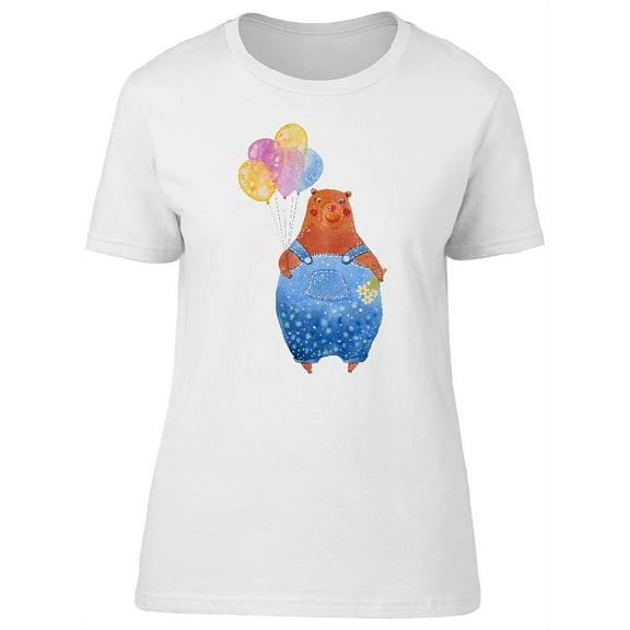 Bear In A Blue Overall Tee Women's -Image by Shutterstock