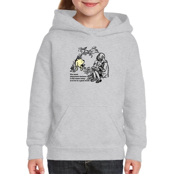 Bear In A Good Mood Hoodie Juniors -Smartprints Designs,  Small