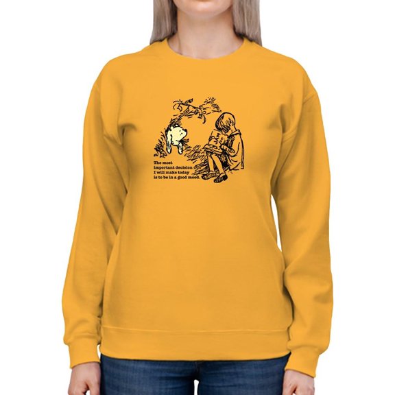 Bear In A Good Mood Sweatshirt Women -Smartprints Designs, Female Medium