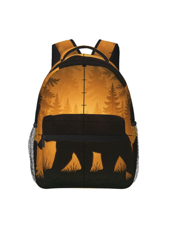 Bear In Forest Glow Laptop Backpack Travel Rucksack for Teens Adults, Fits 15-inch Notebook
