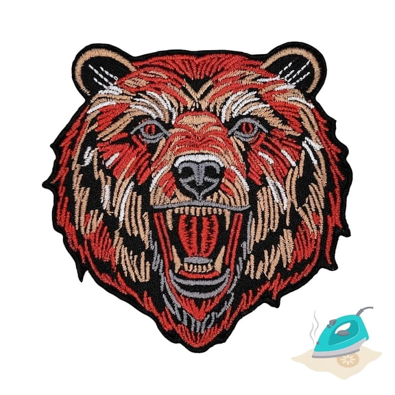 Bear Iron On Patch Embroidered Sew On Patches For Clothing, Jeans, Jackets, Backpacks, Hoodies Forest Animal Applique Embroidery Patch For Tote Bags, Dresses