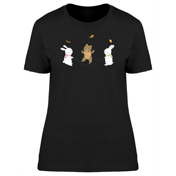Bear Jumping Rope Doodle T-Shirt Women -Image by Shutterstock, Female Small