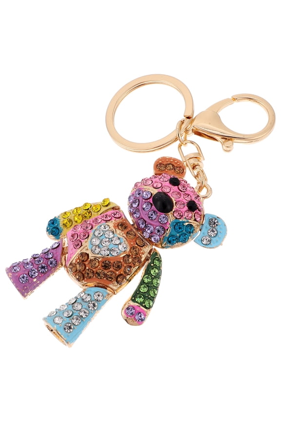 Bear Keychain Pendant Kids Party Favors Phone Accessory Metal Keychains Rings Rhinestone Purse Miss Child