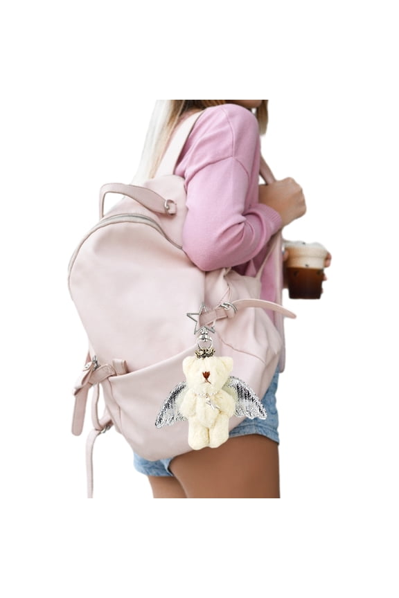 Bear Keychain Pendant Lovely Plush Stuffed Animals Keyring Charm for Purse Bag Backpack Handbag